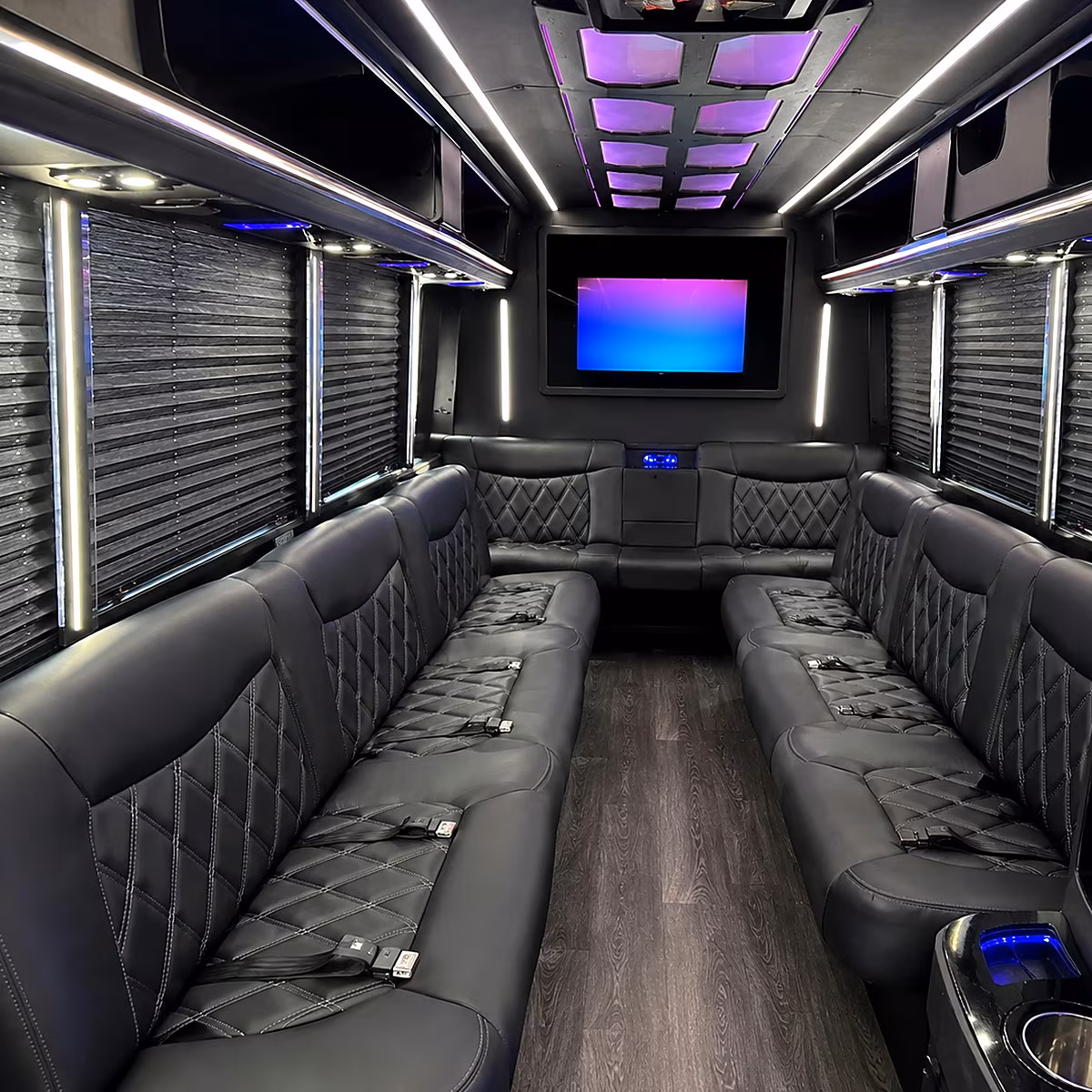 Stamford Bachelor & Bachelorette Transportation party bus interior