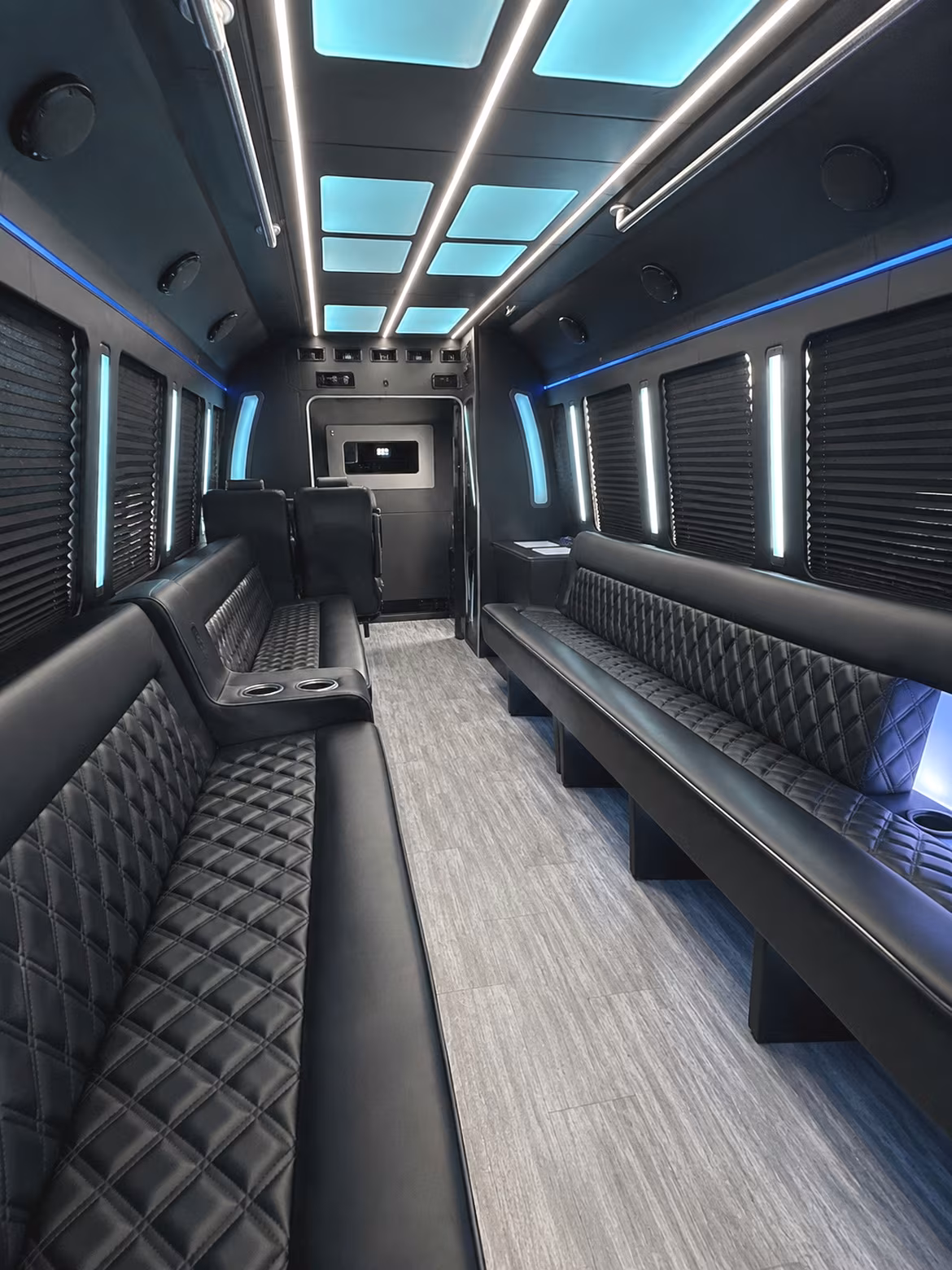 Stamford Birthday, Sweet 16, & Quinceañera Transportation party bus interior