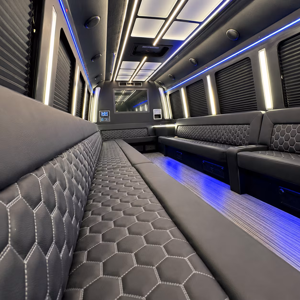 Stamford Concert & Music Festival Transportation party bus interior