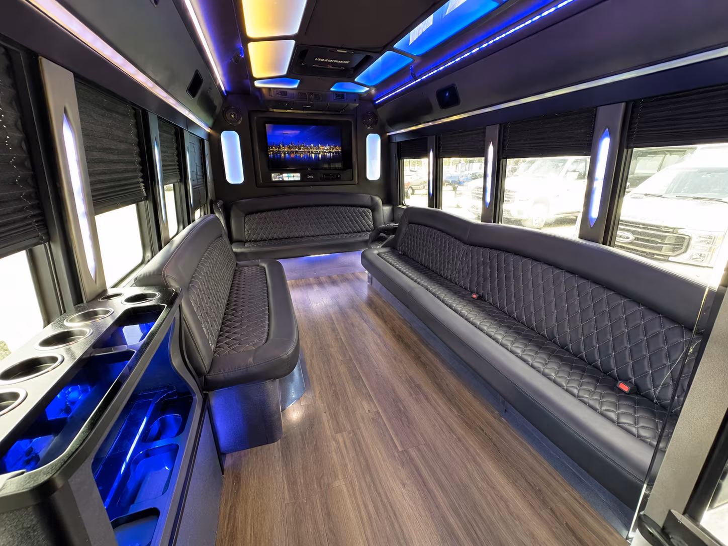 Stamford Private Event Transportation party bus exterior