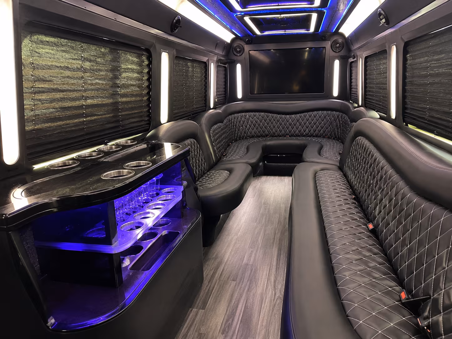 Stamford Private Event Transportation party bus exterior