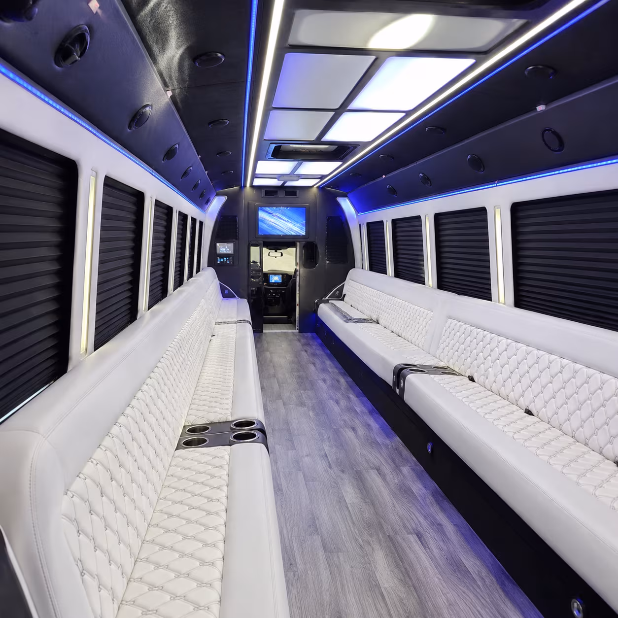 Stamford Private Event Transportation party bus interior