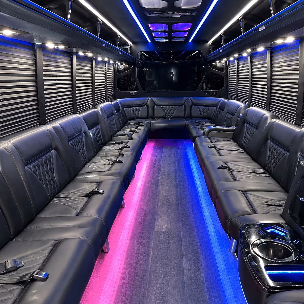 Stamford Prom & Homecoming Transportation party bus interior
