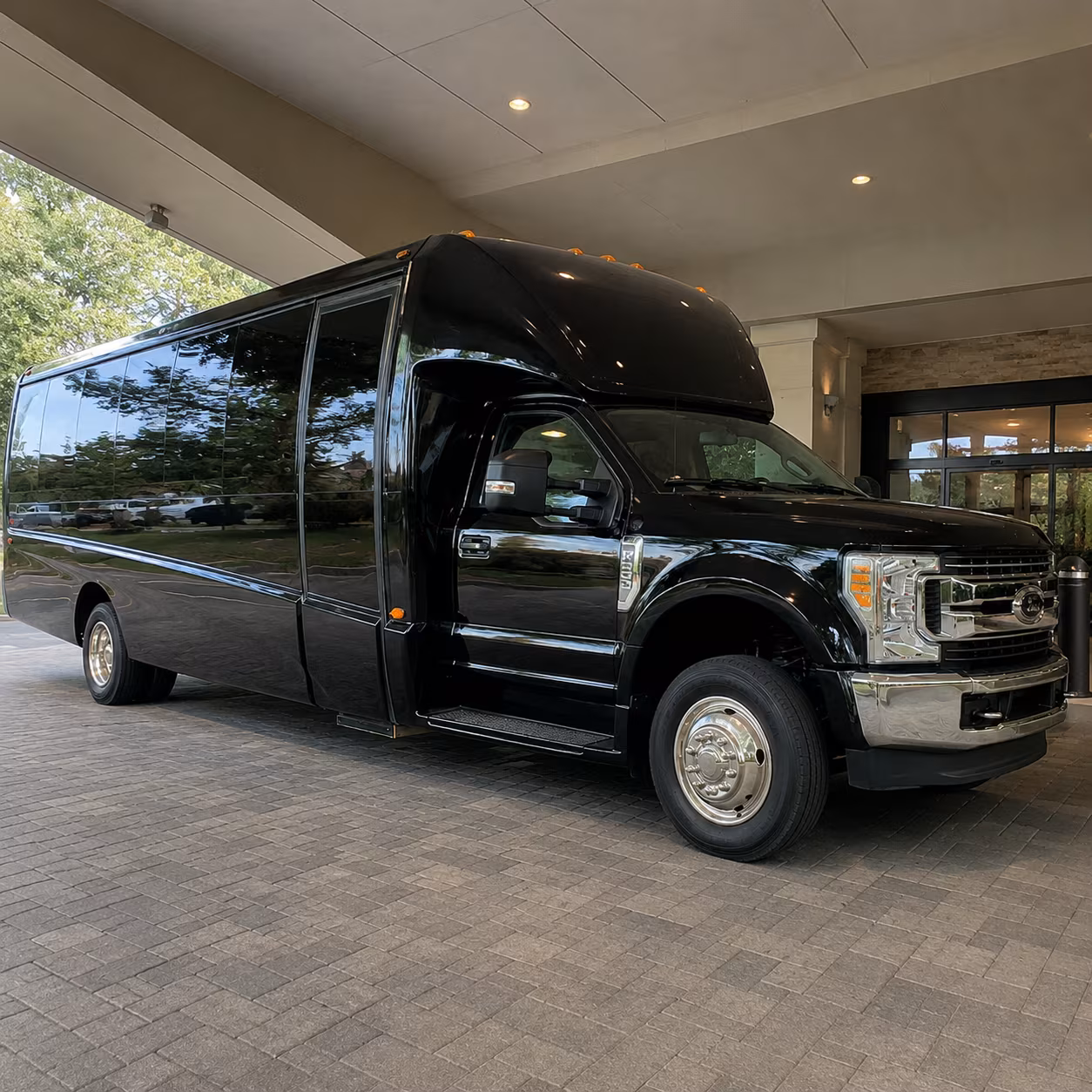 Stamford School Event Transportation party bus exterior