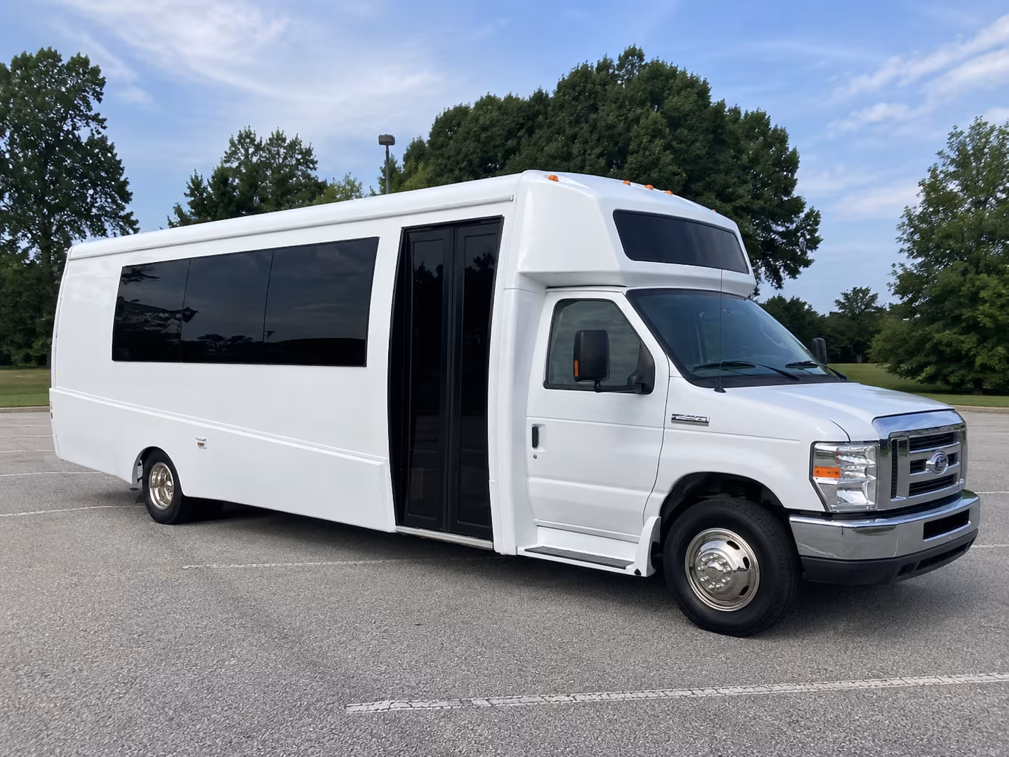 Stamford Sporting Event Transportation party bus exterior