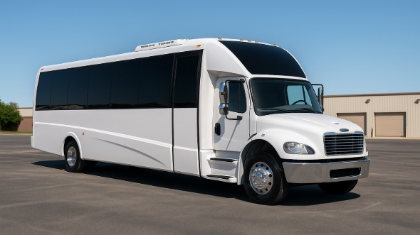 Exterior of Charter Bus Company White Plains's 25 Passenger Party Bus in White Plains
