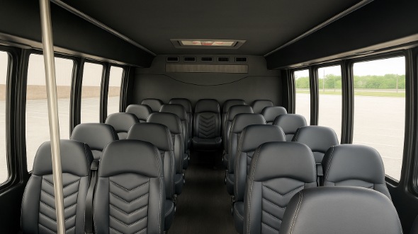 Interior of Charter Bus Company Stamford's 30 Passenger Minibus in Stamford