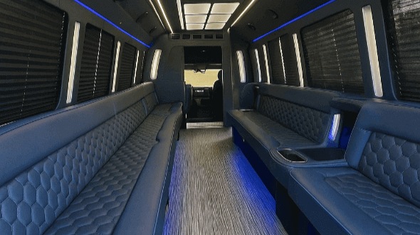 Interior of Charter Bus Company New Rochelle's 40 Passenger Party Bus in New Rochelle