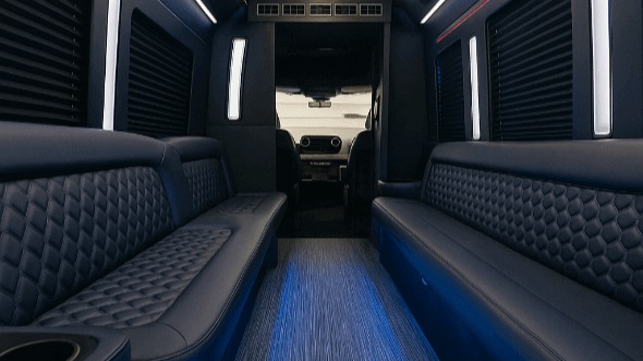 Interior of Charter Bus Company West Haven's 40 Passenger Party Bus in West Haven
