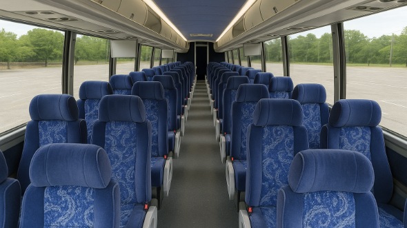Interior of Charter Bus Company Stamford's 45 Passenger Charter Bus in Stamford