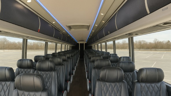 Interior of Charter Bus Company Stamford's 48 Passenger Charter Bus in Stamford