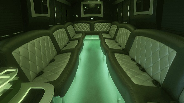 Interior of Charter Bus Company Hoboken's 50 Passenger Party Bus in Hoboken