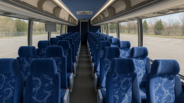 Interior of Charter Bus Company Stamford's 51 Passenger Charter Bus in Stamford