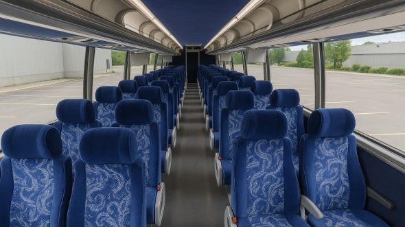 Interior of Charter Bus Company Stamford's 54 Passenger Charter Bus in Stamford