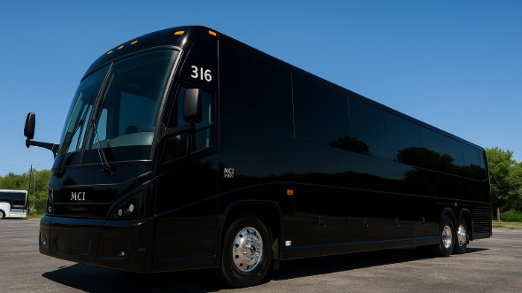 Exterior of Charter Bus Company Stamford's 54 Passenger Charter Bus in Stamford