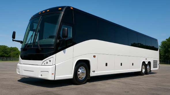Exterior of Charter Bus Company Stamford's 55 Passenger Charter Bus in Stamford